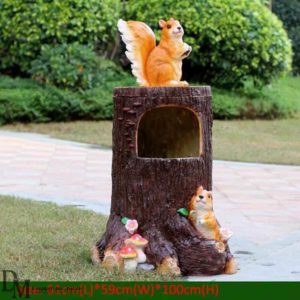 Trash can resin garden ornaments