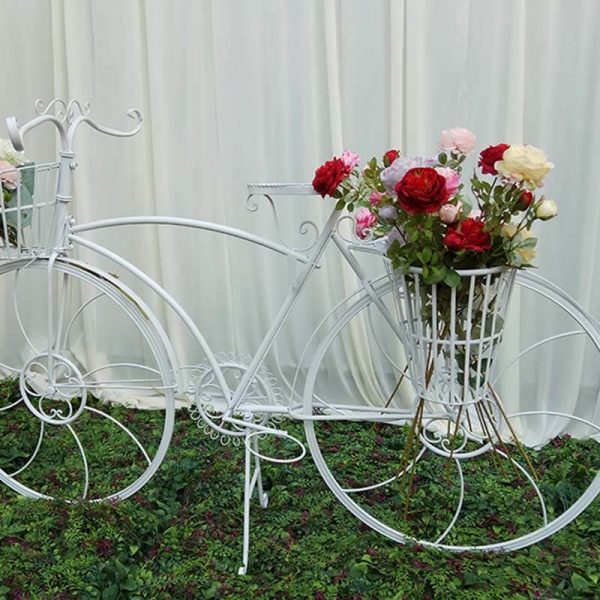 Metal Decorative Bike Planter for Flowers DM Window Display